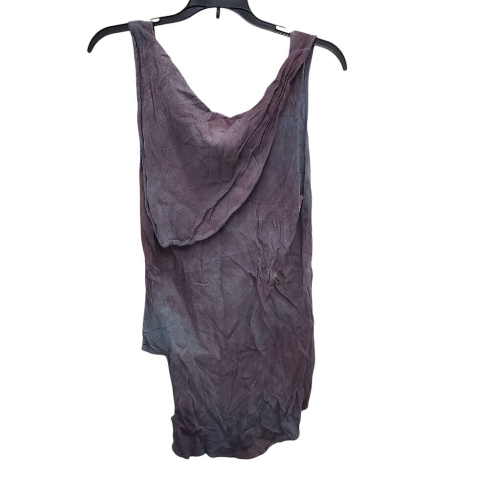 U.R.U URU Vintage Purple Blue Hand Dyed Asymmetrical OOAK Wearable Art Top O/S‎